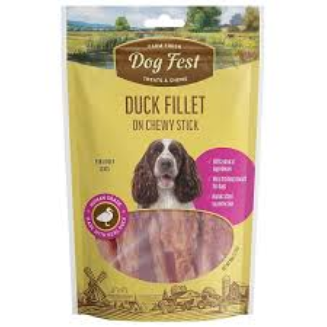 DUCK FILLETS ON CHEWY STICK FOR DOG 90G